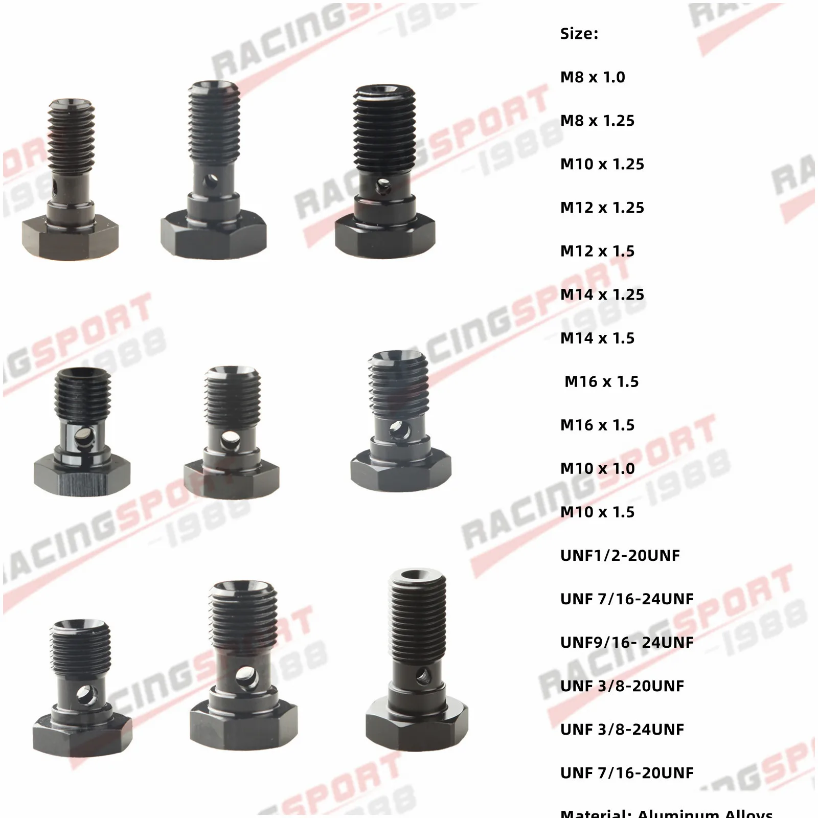 

Алюминиевый болт-банджо 3/8-24, M10x1, M10x1.25, M10x1.5, 7/16-24, 7/16-20, M12x1, M14x1.25, адаптер для тормозов