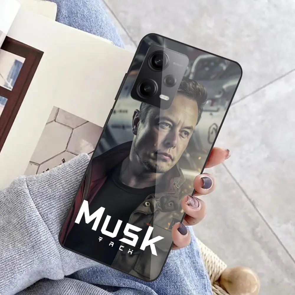 Чехол для телефона Redmi Note 13 Pro Plus 12 11 A3X A1 A2 13C 12C черное стекло R_reeve_Musks чехлы