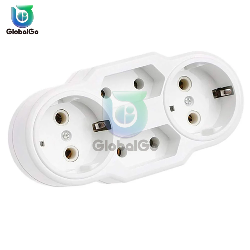 

Professional EU Type Conversion Socket 1 to 4 Way EU Standard Power Adapter Socket Outdoor Traveling Socket AC 110~250V 16A