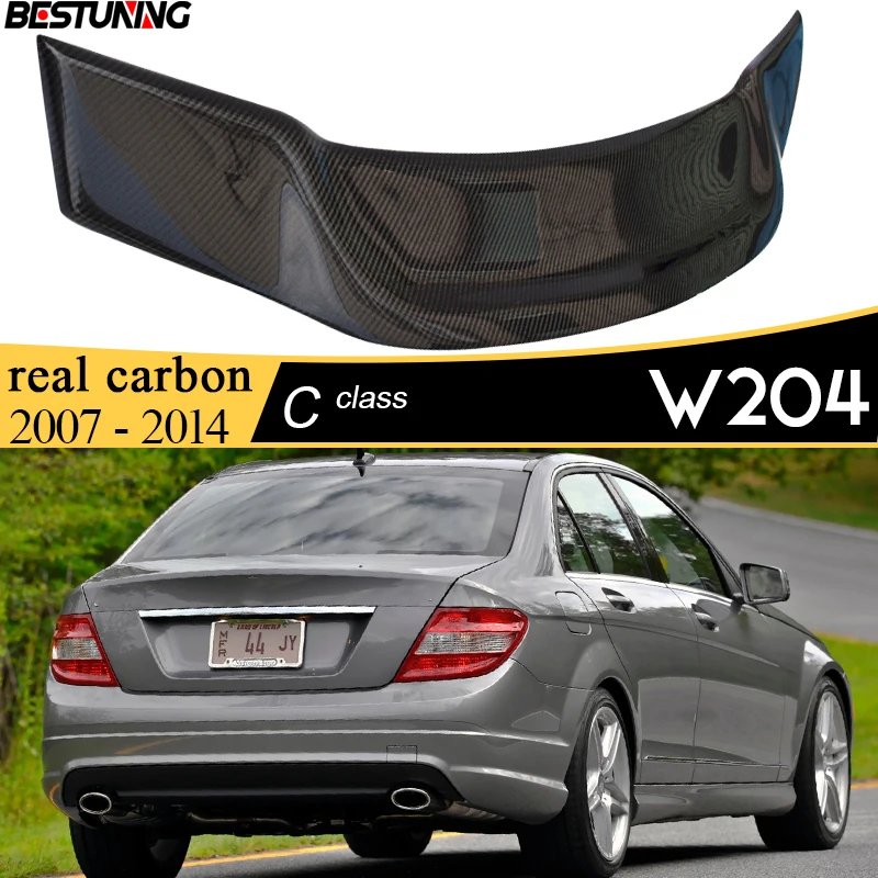 

Стайлинг автомобиля High-kick 3*3 спойлер из углеродного волокна с крышкой для Mercedes C Class 2007 - 2014 Седан W204 C 200 C 300 C 350 C 63 AMG