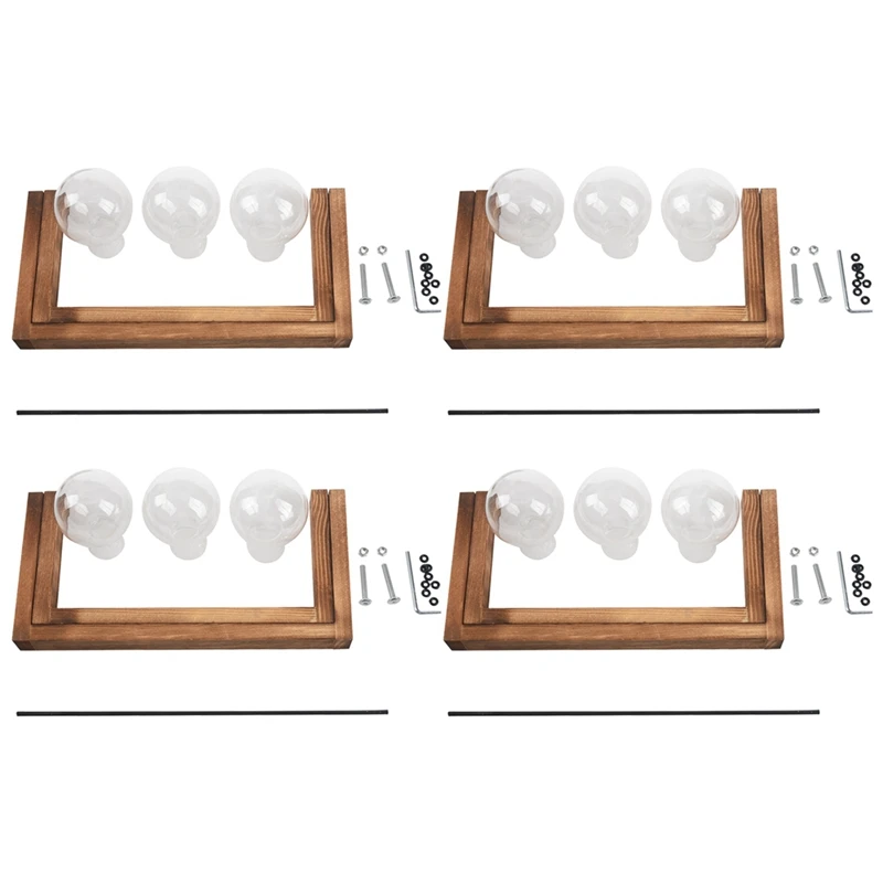 

Растительный Террариум с деревянной подставкой, стеклянный держатель для вазы для украшения дома, контейнер Scindapsus (12 террариумов)