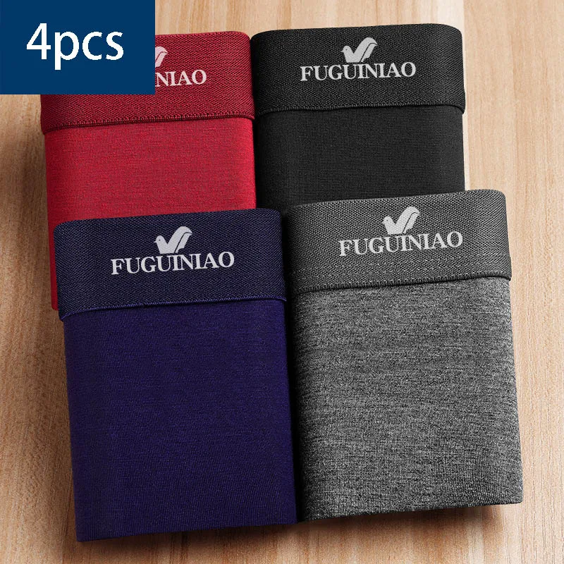 4pcs/lot Men's Pure 100% Cotton Underwear Graphene Inner crotch Moisture Absorbent Soft Elastic Waistband Male Panties Boxer