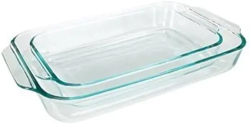 

Clear Oblong Glass Baking Dishes, 2 Piece Value-plus Pack Set the USA Aluminium pan Silicone for air fryer Molde para hornear A