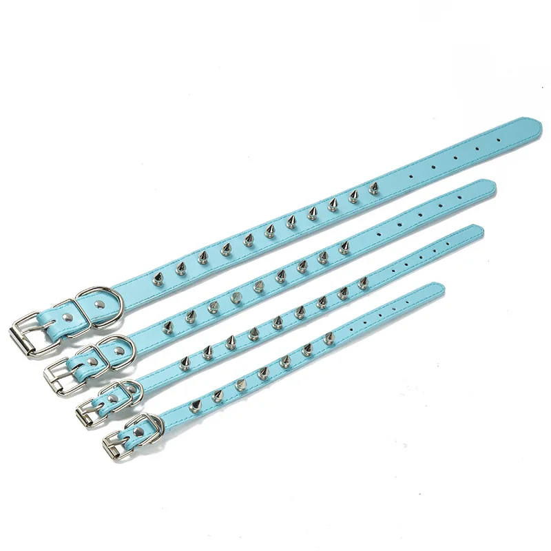 

Cool Cat Dog Collar Leather Spiked Studded Collars For Small Medium Colorful Pets Necklace Dogs Cats Neck Strap Pet Products
