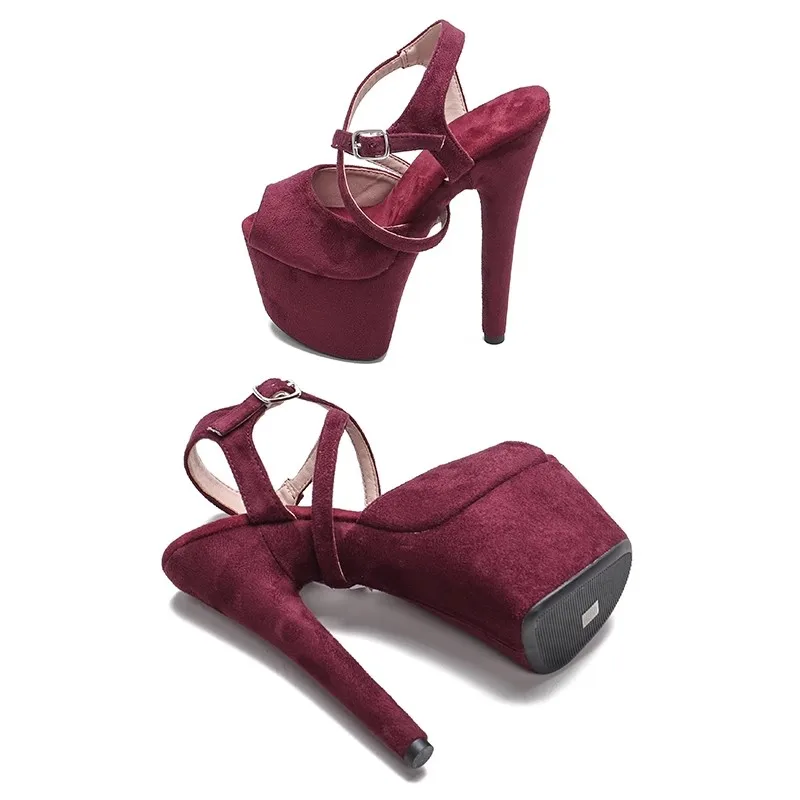 LAIJIANJINXIA замшевые босоножки на высоком каблуке нового цвета пикантная модельная