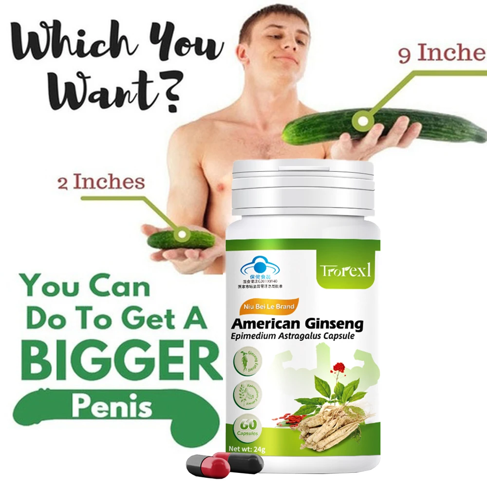 

Powerful Ginseng Extract Epimedium Capsule for Men Energy Booster Strength Enlarge Supplement Improves Erection Plus Size Male