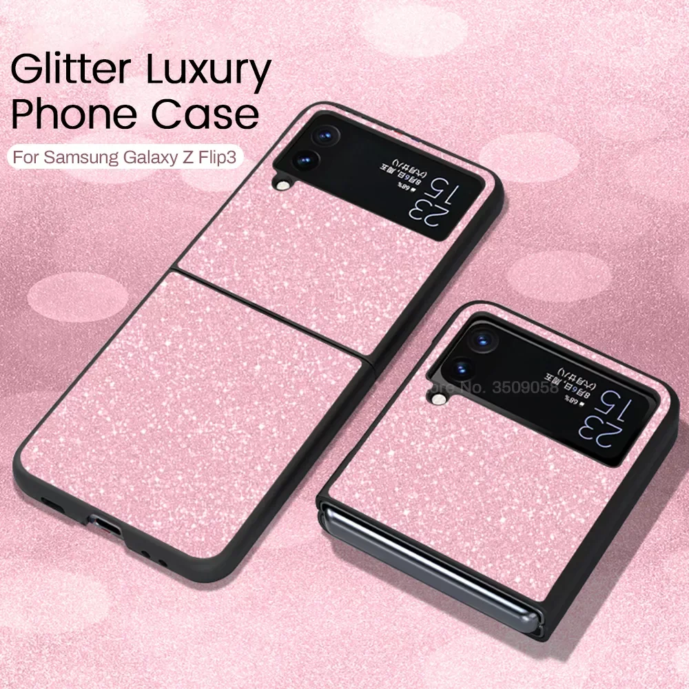 

Sumsung ZFlip3 Case Luxury Bling Sparkle Glitter Hard PC Protect Shell Cover For Samsung Galaxy Z Flip3 Flip 3 5G Z3 Coque Funda