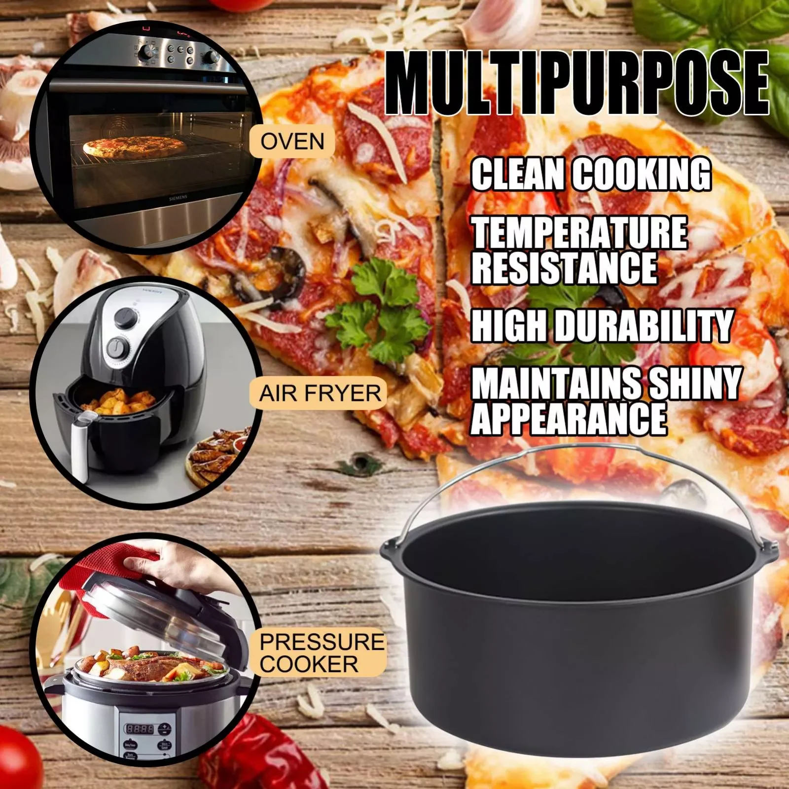 

Small Muffin Pans 4 Air Fryer Barrel 8 Pan Baking Inch Frying Stick Tray Basket Non round Cake Pans Set of 2 Removable Bottom