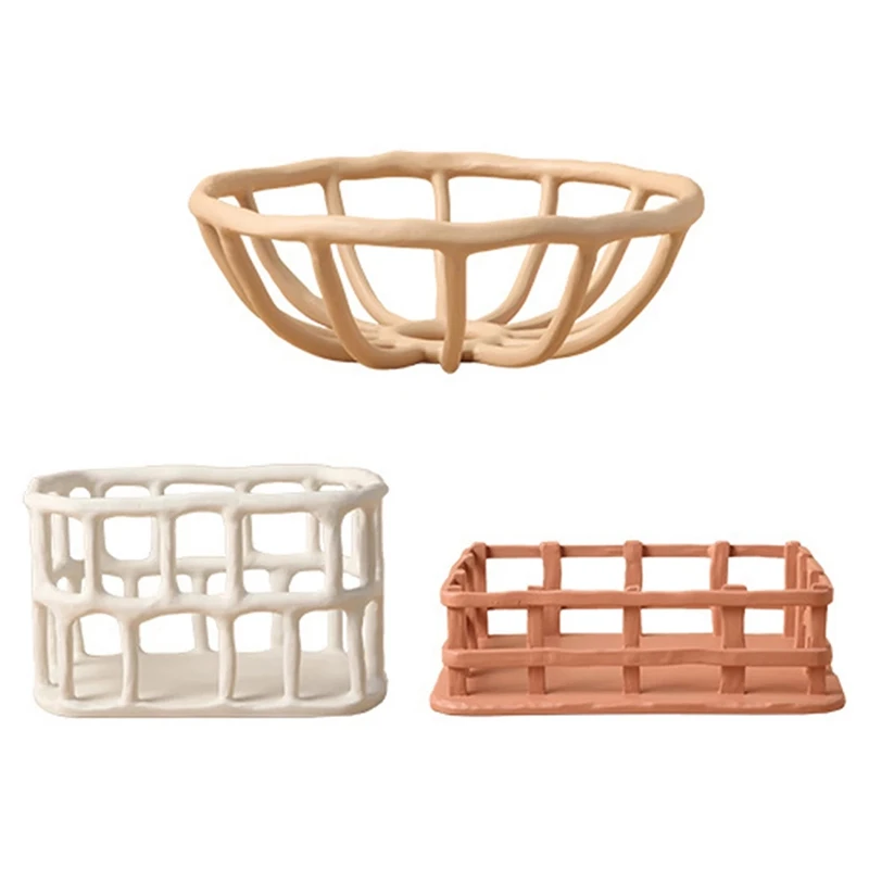 

Resin Hollow Fruit Tray Home Living Room Desktop Plate Snack Bowl Crafts For Shop House Cafe Festival Decoration