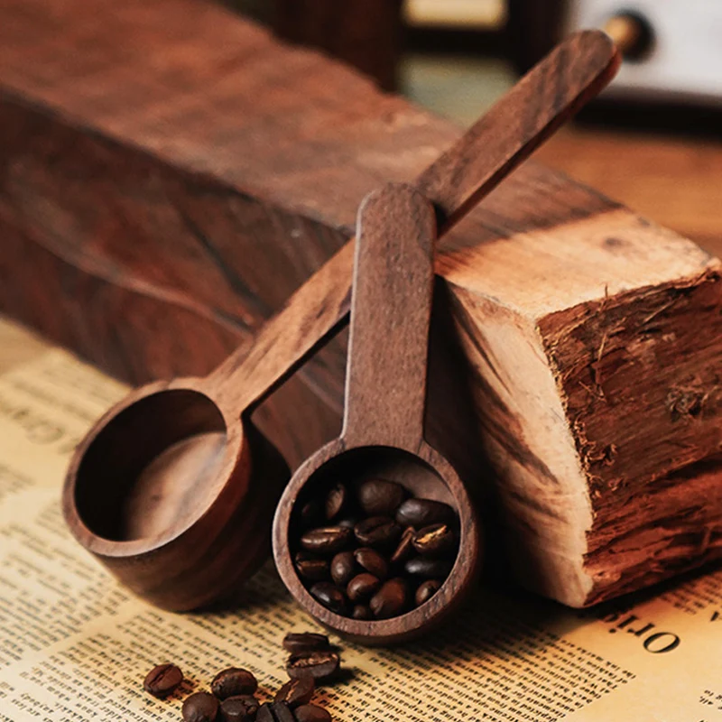 

2Pcs Wooden Measuring Spoon Set Kitchen Measuring Spoons Coffee Bean Scoop Sugar Spice Measure Spoon Measuring Tools for Cooking