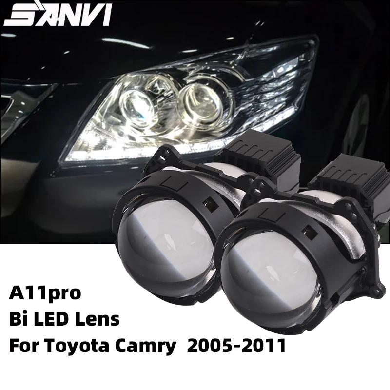 Фото SANVI A11pro Bi светодиодный объектив проектора с автоматическим дальним светом для Toyota Camry 2005-2011 Обновление Hella 3r G5 Headlmap 5500K 70W 10520LUX №1