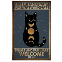 eeypy salem sanctuary for wayward cats ferals and familiars cat poster tin sign iron painting home family lovers gift funny meta