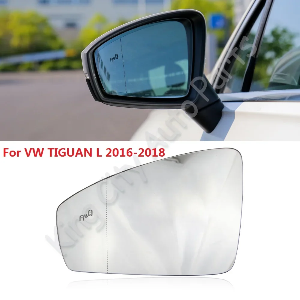 Фото CAPQX для VW TIGUAN L 2016 2017 2018 с подогревом Lane Assist или без зеркала заднего вида, боковое зеркало заднего вида, крышка белого цвета, линза №1