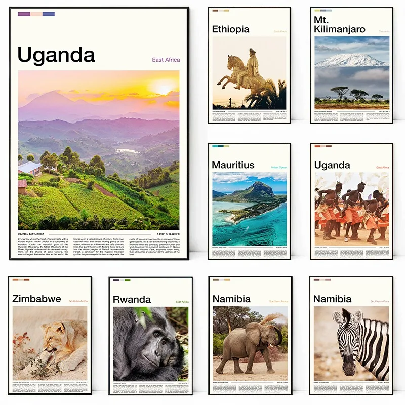 Южная Африка Намибия Животное Durban Coast Путешествия Пейзаж Плакат и принты Печать