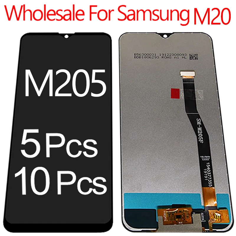 

5/10 Pcs Original For Samsung Galaxy M20 M205 M205F SM-M205F/DS LCD Display Screen Digitizer Touch Assembly