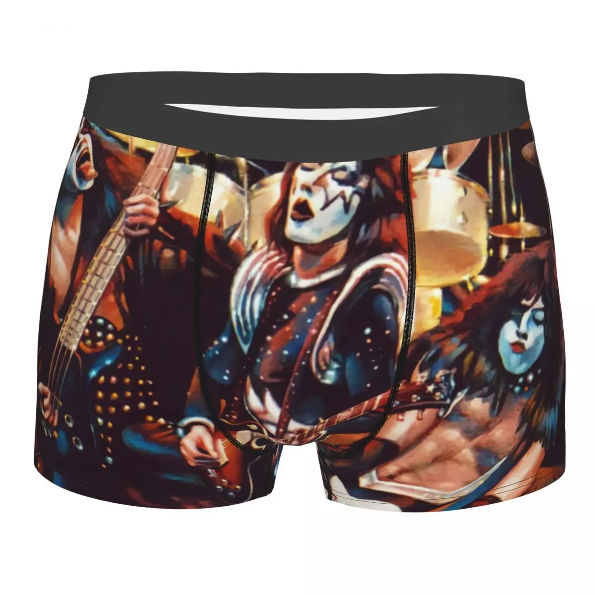 

Male Cool Kiss Band Rock Underwear Boxer Briefs Men Stretch Shorts Underpants