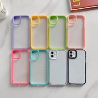 candy contrast color three in one border for iphone13pro phone case for apple 11 12 liquid silicone xr protection random color