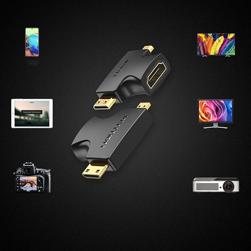

Micro HDMI Adapter 1080P Micro Mini HDMI Male to Female Connector for Camera Tablet latop or Computer