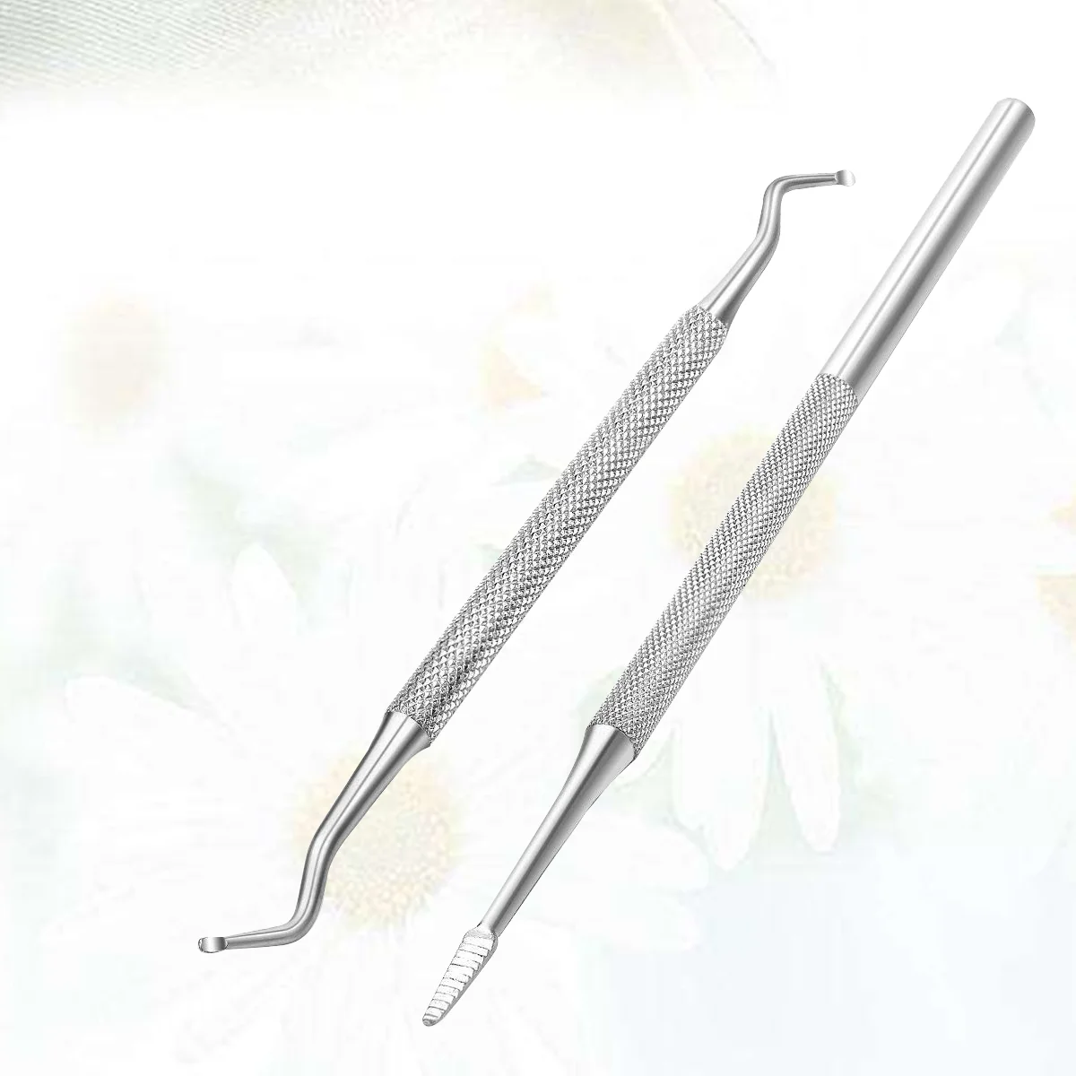 

2pcs Nail Spoons Portable Durable Stainless Steel Cuticle Remover Cuticle Pusher Nail Scraper Nail Cleaner for Men Adult Women