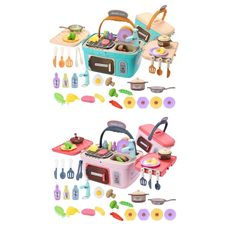 

Music&Light Kids House Kitchen Toy Children Pretend Cookware Picnic Set