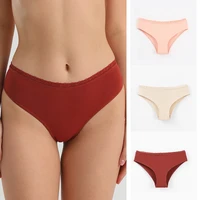 3pcs summer womens 40yarn cotton lace side sexy gentle comfortable panties plus size low rise knickers soft lingerie wholesale
