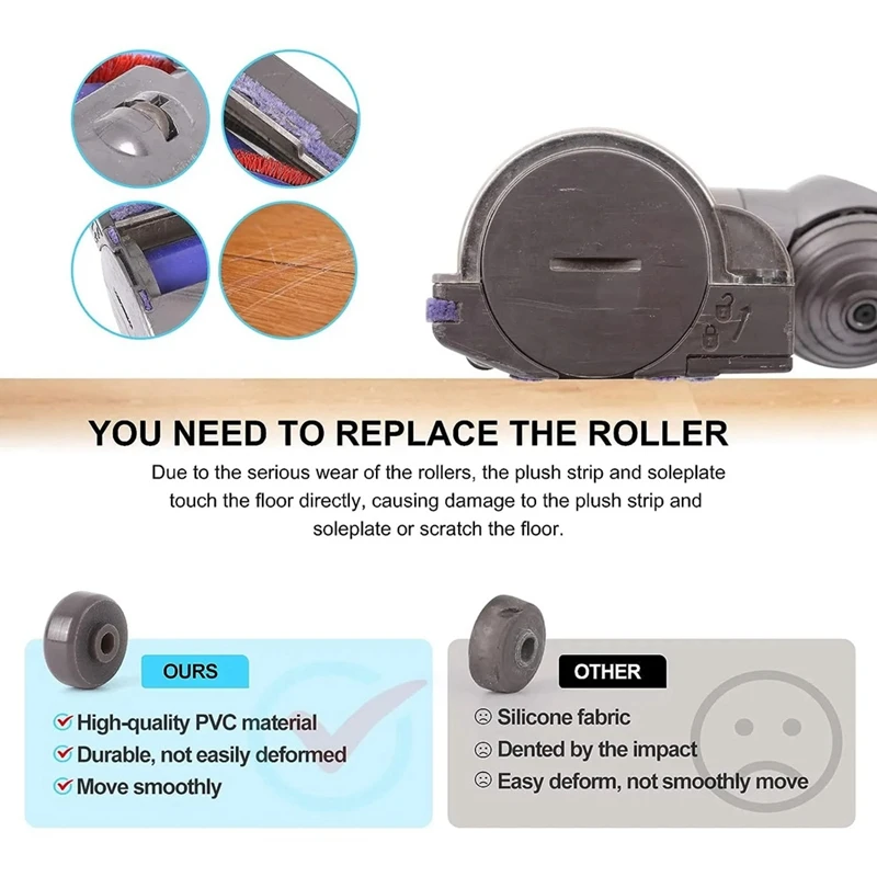 10 шт. сменные колеса для Dyson V6 V7 V8 V10 V11 V15 DC58 DC59 DC62 с прямым приводом детали роликов