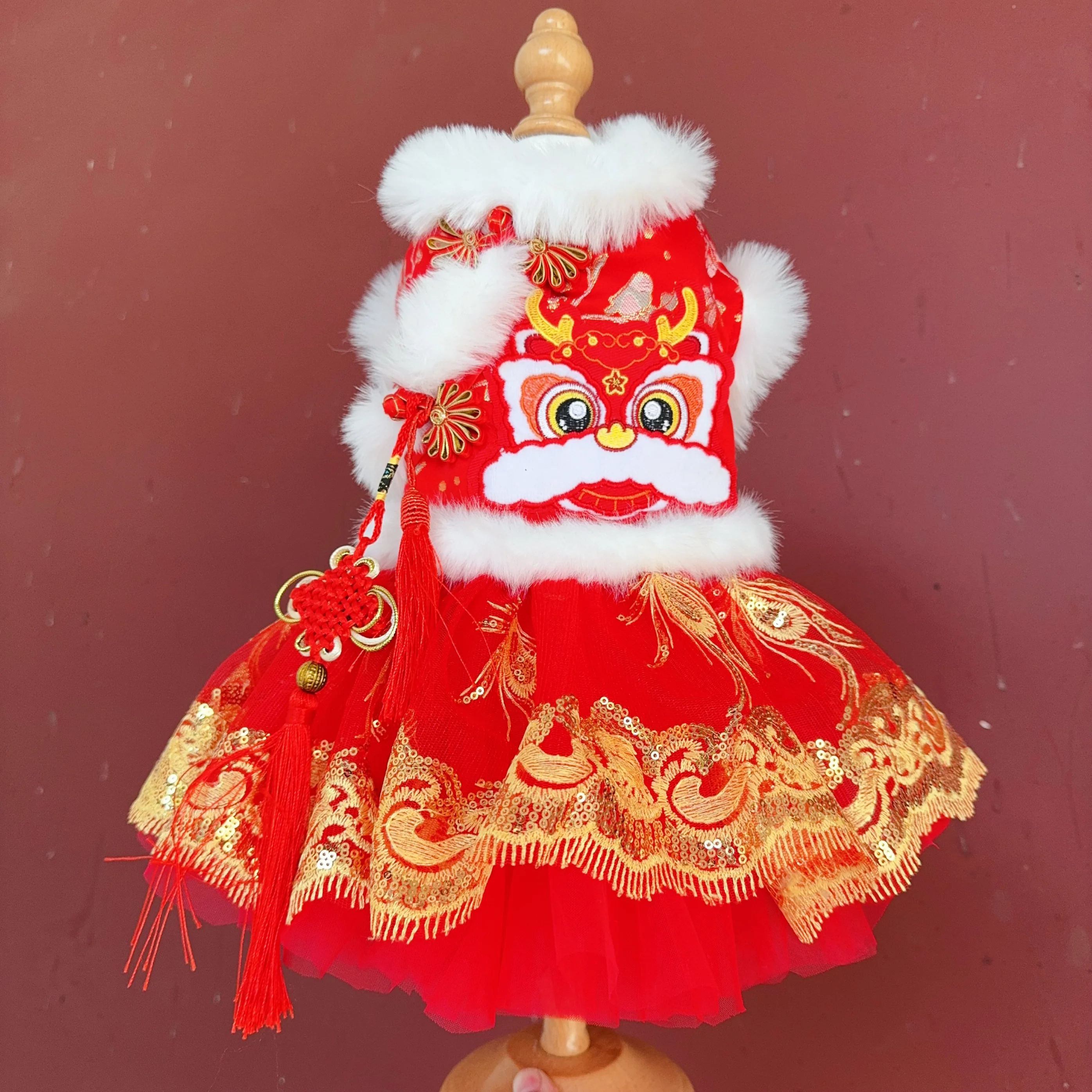 Зимняя новогодняя одежда для щенков роскошная модная толстая плюшевая с принтом