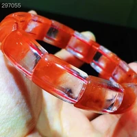 natural red rabbit rutilated quartz crystal bracelet clear rectangle beads bangle 18 2x12 4x7 4mm gemstone jewelry aaaaaa