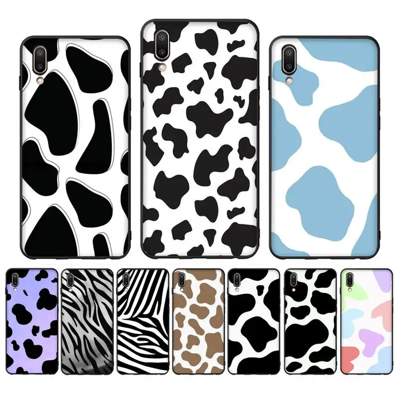 

Milk Cow Zebra Stripe Phone Case Case For Oppo Reno Realme C3 6Pro Cover For vivo Y91C Y17 Y19