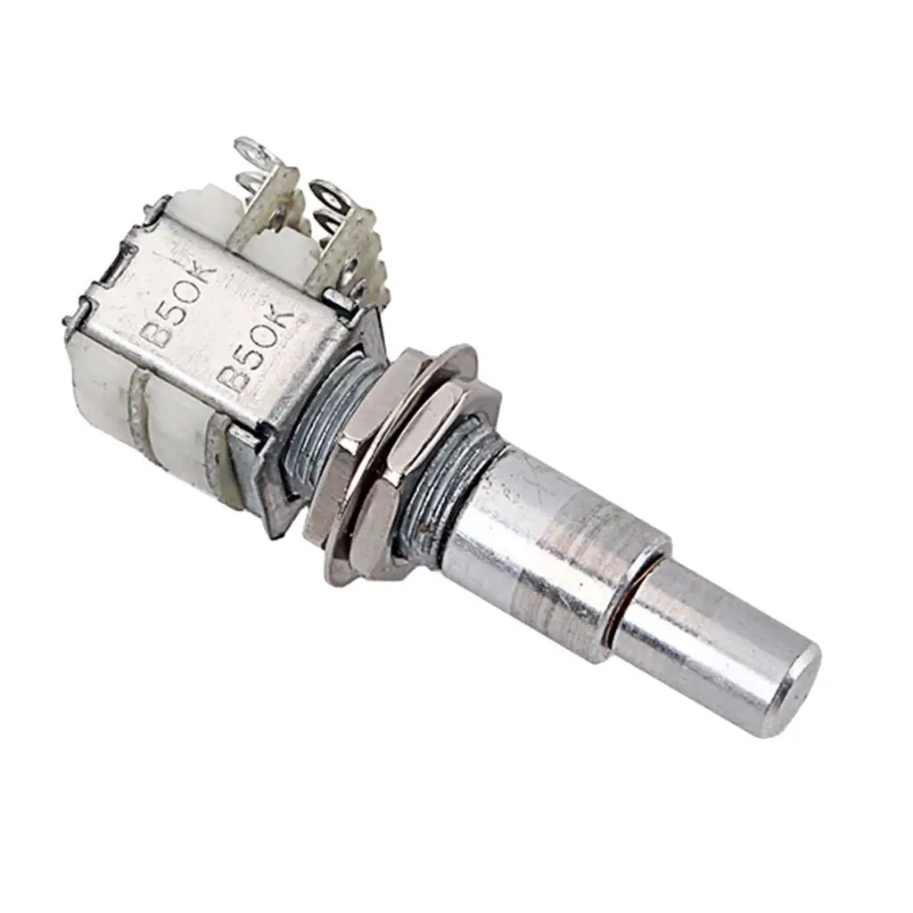 

1pc Guitar Bass Mini Dual Pots Potentiometer B50K Durable Metal Silver