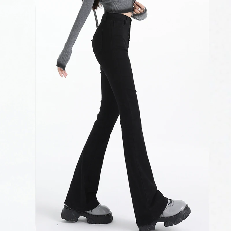 Зимние утепленные широкие джинсы на плюшевой подкладке женские теплые с высокой