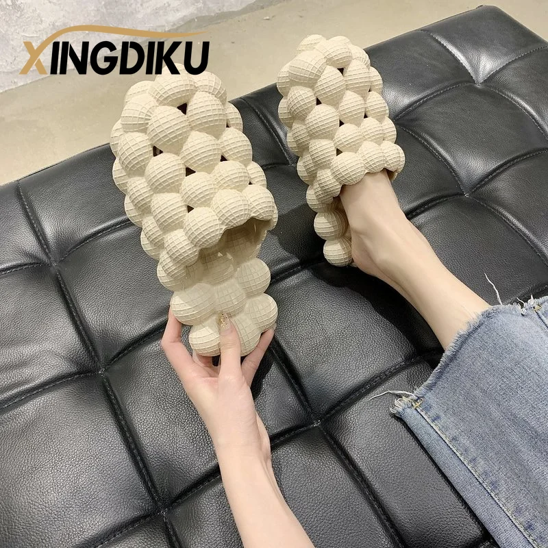 

Unisex Summer Slides For Women Outdoor Open Toe Slippers Bubble Massage Litchi Sandals Brand Fashion Designer Sandals Men Clogs