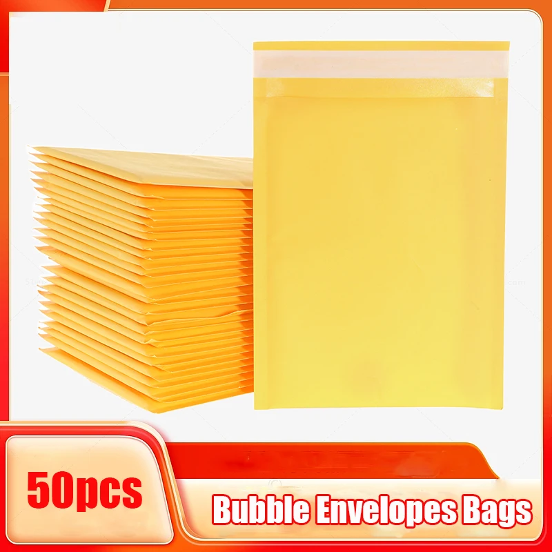 

50Pcs/Lot Self Seal Bubble Envelopes Bags Padded Shipping Envelopes With Bubble Mailing Bag Courier Packaging Storage Bags