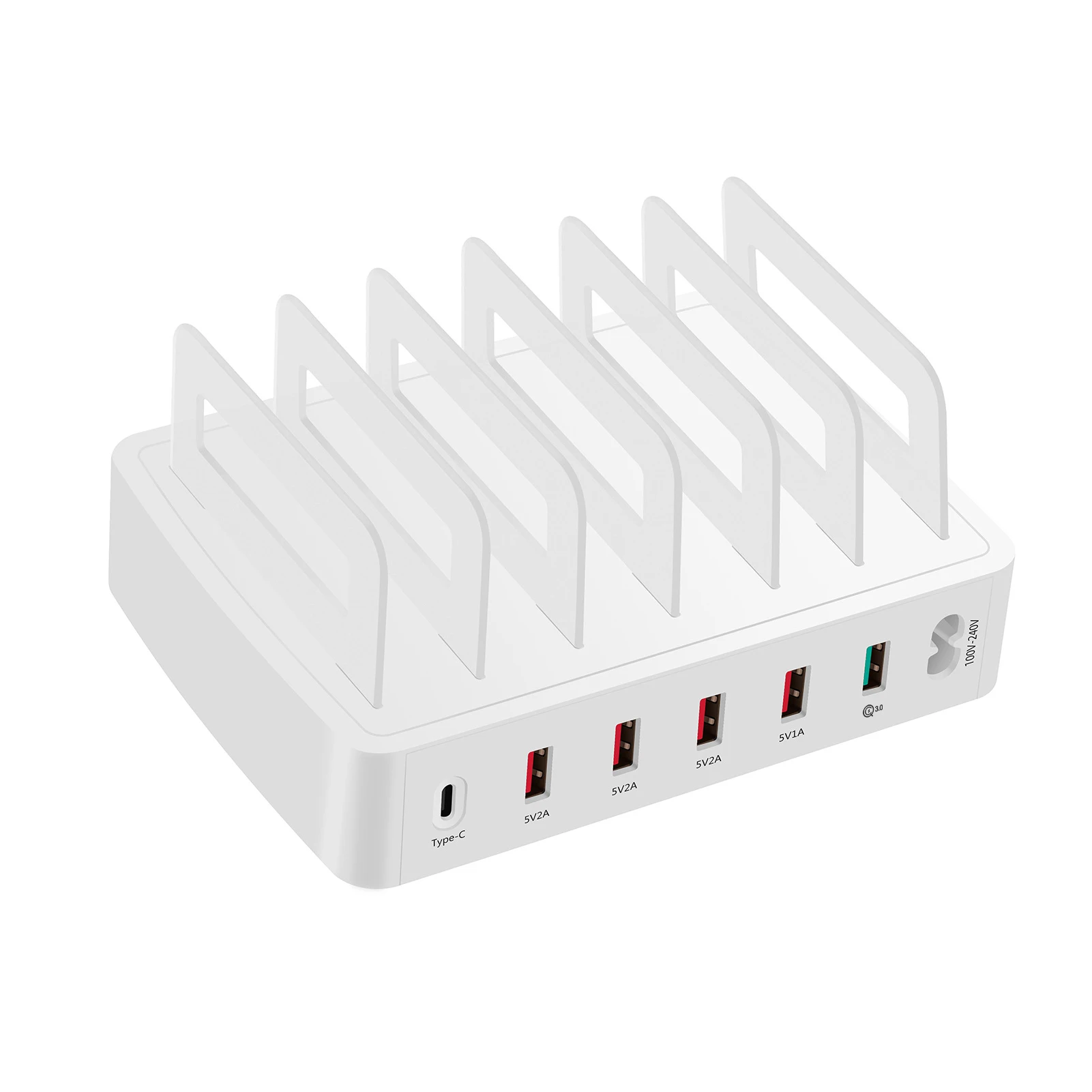 

Travel Mobile Phone 6 Ports Home Office Tablet PC Multiple Devices Portable Universal White USB Charging Station Outdoor