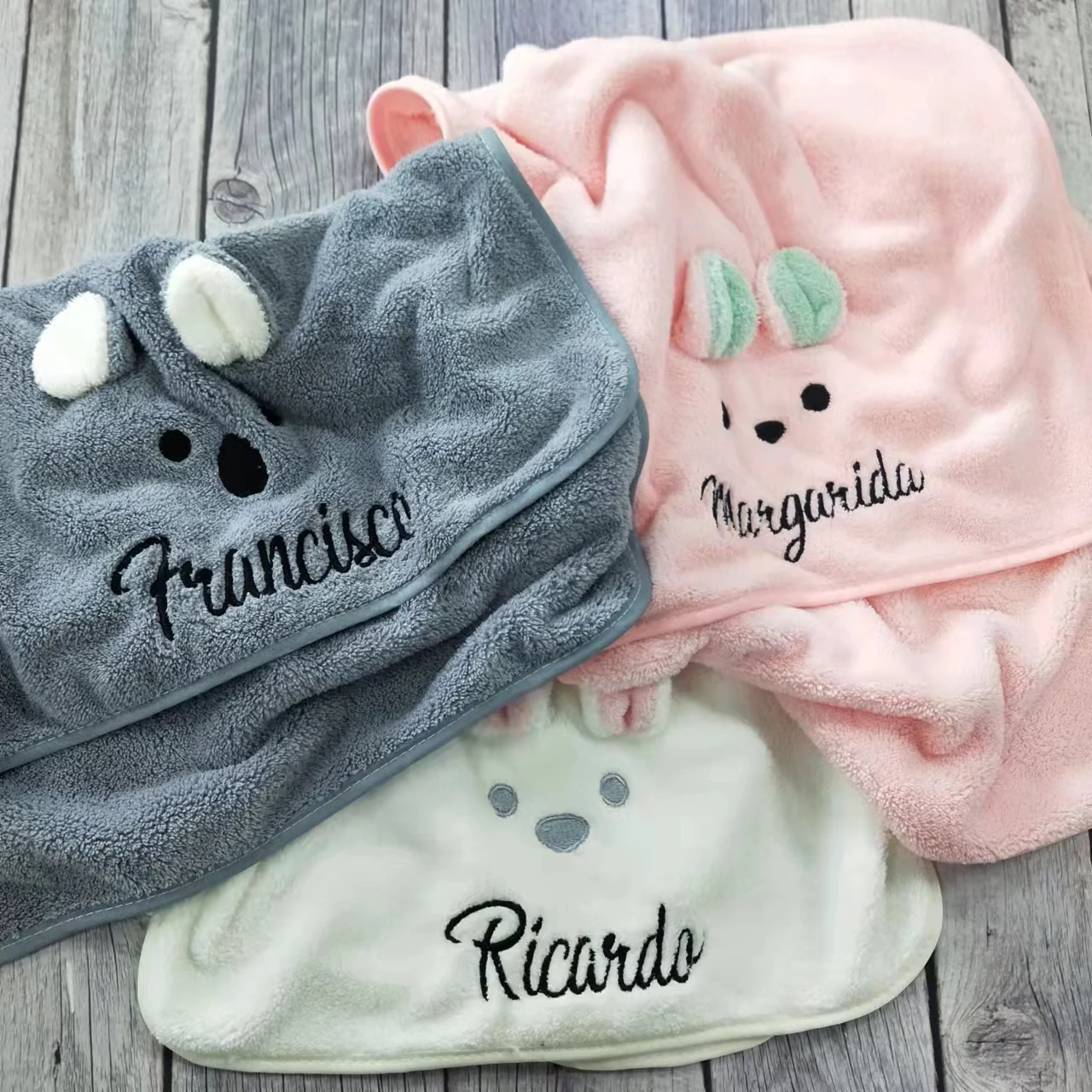 Большое полотенце с монограммой 35*75 см мягкое для детей медведем коала