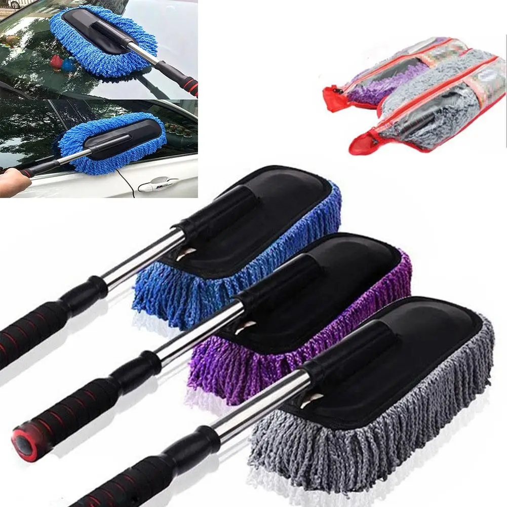 

Car Multi-function Special Wax Mop Microfiber Long Handle Telescopic Dust Mop Dual-purpose Dust Car Wash Brush Cleaning Supplie