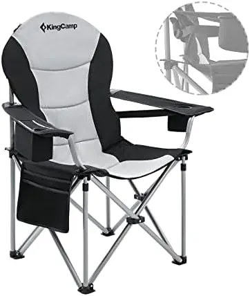 Bag Padded Folding Camping Chair For Adults With Adjustable Armrest Foldable Camp Chair Cup H