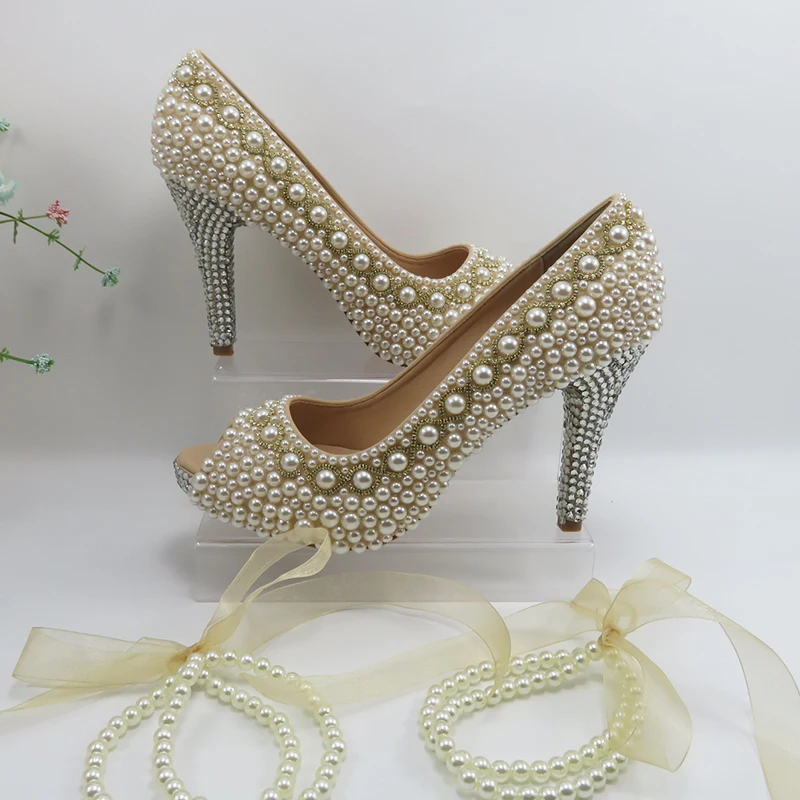 Новое поступление женская свадебная обувь Bao Ya Fang настоящая кожа стелька жемчуг