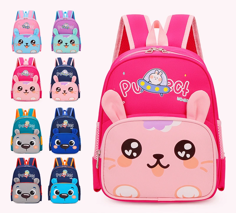 New Kindergarten School Bag Fashion Cartoon Cute Kitten Backpack 3-6 Years Old Boys and Girls Children's Backpack Large Capacity