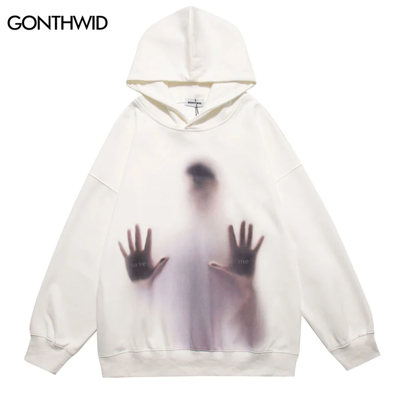 

Sweatshirt Hoodie Hip Y2K Hop Grunge Streetwear Mens Shadow Print Punk Gothic Loose Pullover Hooded Autumn Harajuku Casual Tops