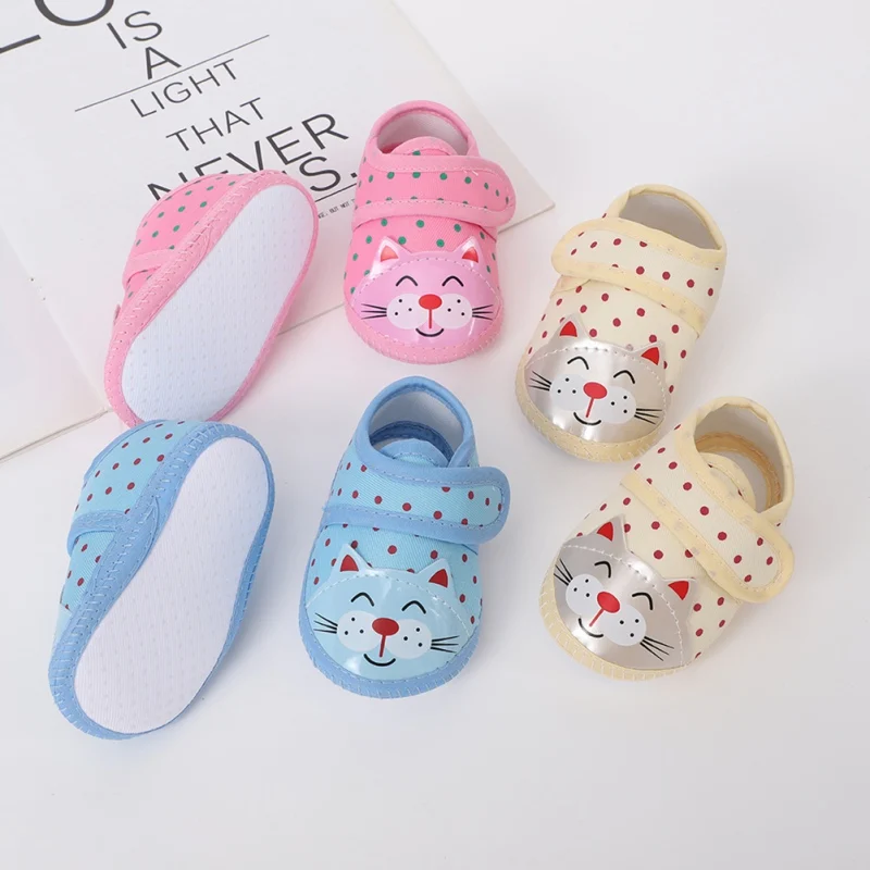

Newborn Baby Girls Boys Shoes Cartoon Cat Spring Autumn 0-1 Year First Walkers Cotton Shoes Infant Casual Shoes