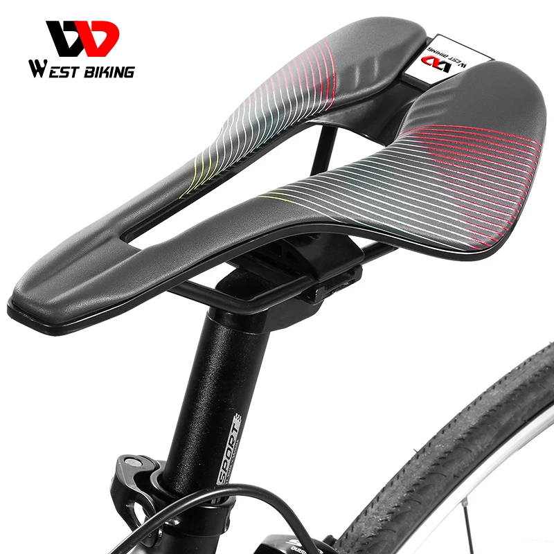 Saddle Hollow Ultralight Bike Racing Seat Soft Leather Cushi