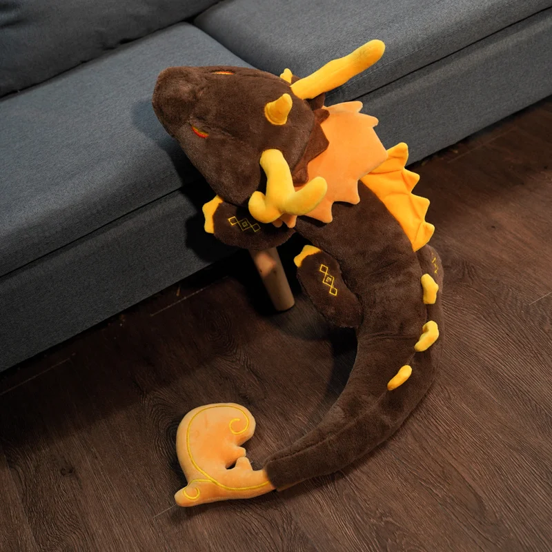 

65 см Genshin плюшевая игрушка аниме мультфильм Drangon Zhong Li Мягкая Подушка плюшевая игрушка Детские подарки