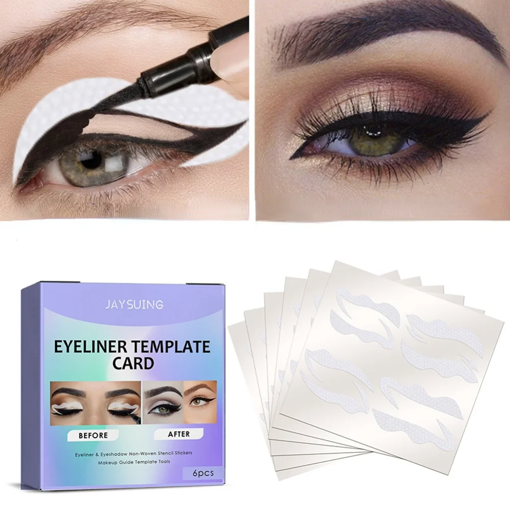 1 Box/bag Eyeliner Stencils Stickers Non-Woven Eye Liner Template Cards Eye Make Up Template Kits Eyeliner Shaping Tools 11*10cm