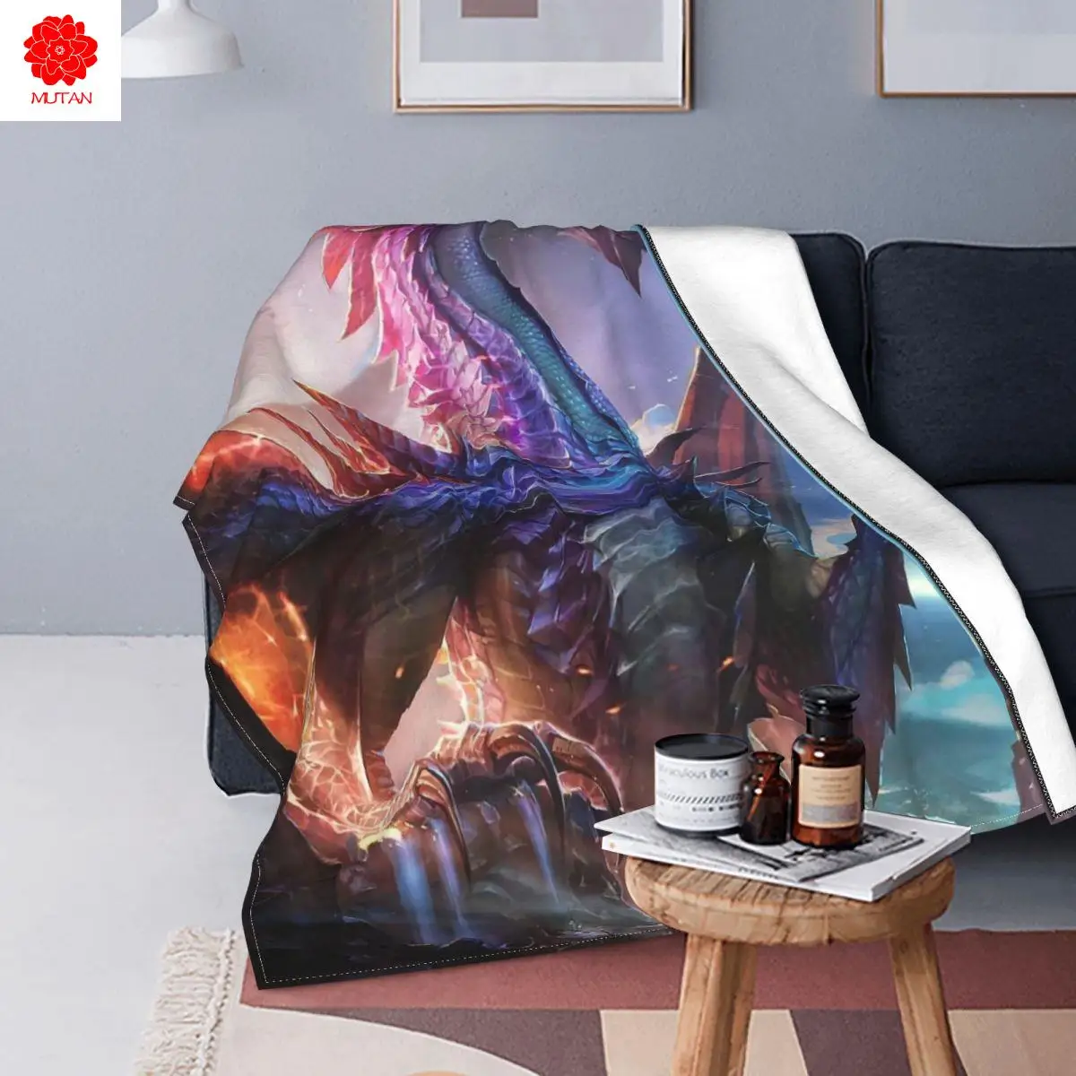

Cosmic Dragons Dragon Animal Blankets Fleece Autumn/Winter Anime Manga Super Soft Throw Blanket for Bed Couch Bedding Throws