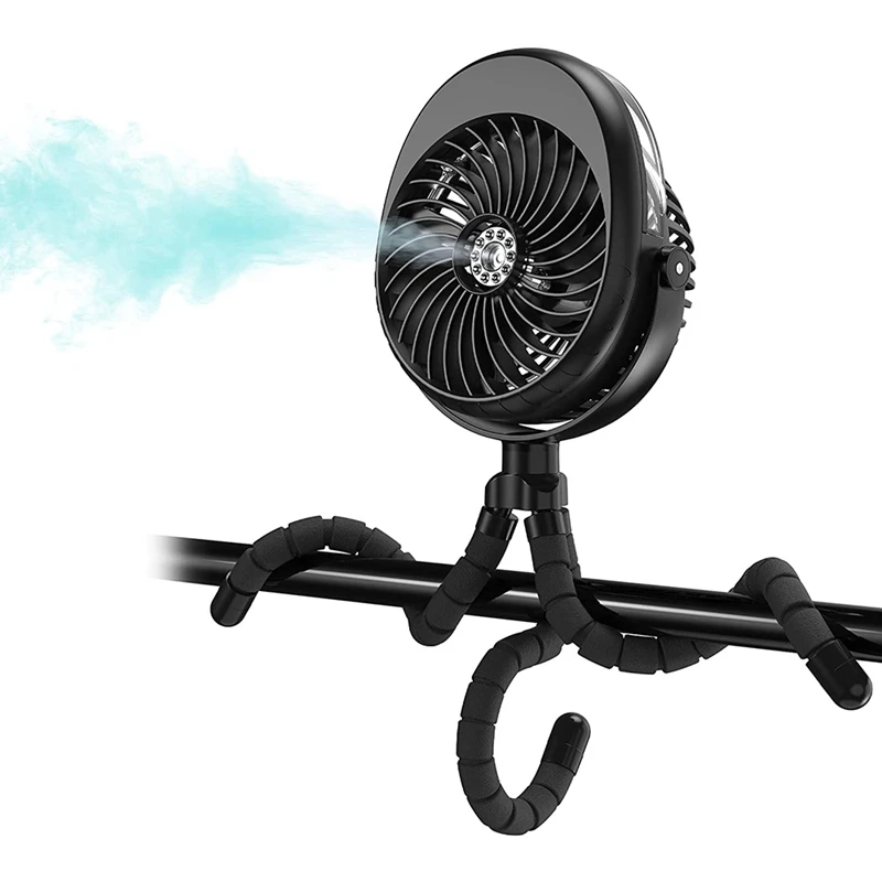 

Misting Stroller Fan,Clip On Fan For Baby Portable Fan Rechargeable USB Misting Fan With Flexible Tripod,50Ml Water Tank
