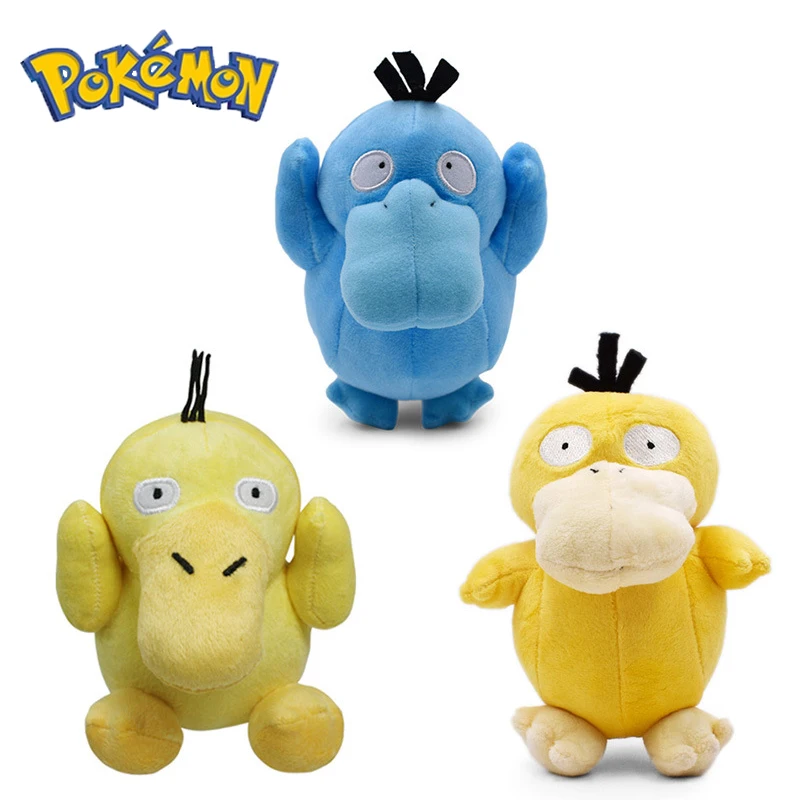 

Плюшевая кукла Pokemon Psyduck, аниме кавайная мягкая набивная подушка, мультяшное животное, голубой желтый плюшевый подарок на день рождения, игр...