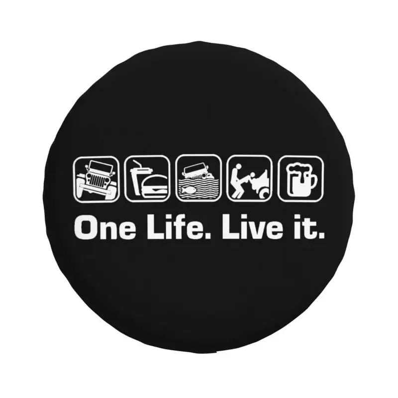 Чехол для запасных шин One Life Live It Mitsubishi Pajero 4WD 4x4 RV искусственная кожа 14 дюймов 15 16 17