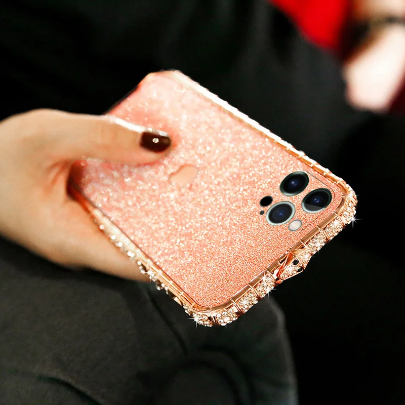 

Apple 13 new mobile phone case luxury Rhinestone flash powder iphone13promax all inclusive fall proof 12promax personalized