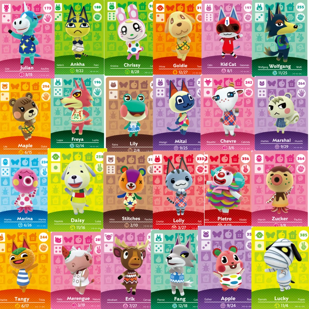 Новые игровые карты amiibo животных перекрещиваются от 18 до 386 52 NFC карта высокого